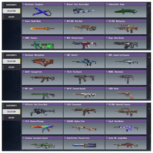 Level 350 with 1 legend and 112 epic guns and 53 characters - Quickgameshop