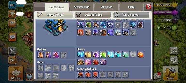 TH12 LeveL 181 Full Max account - Quickgameshop
