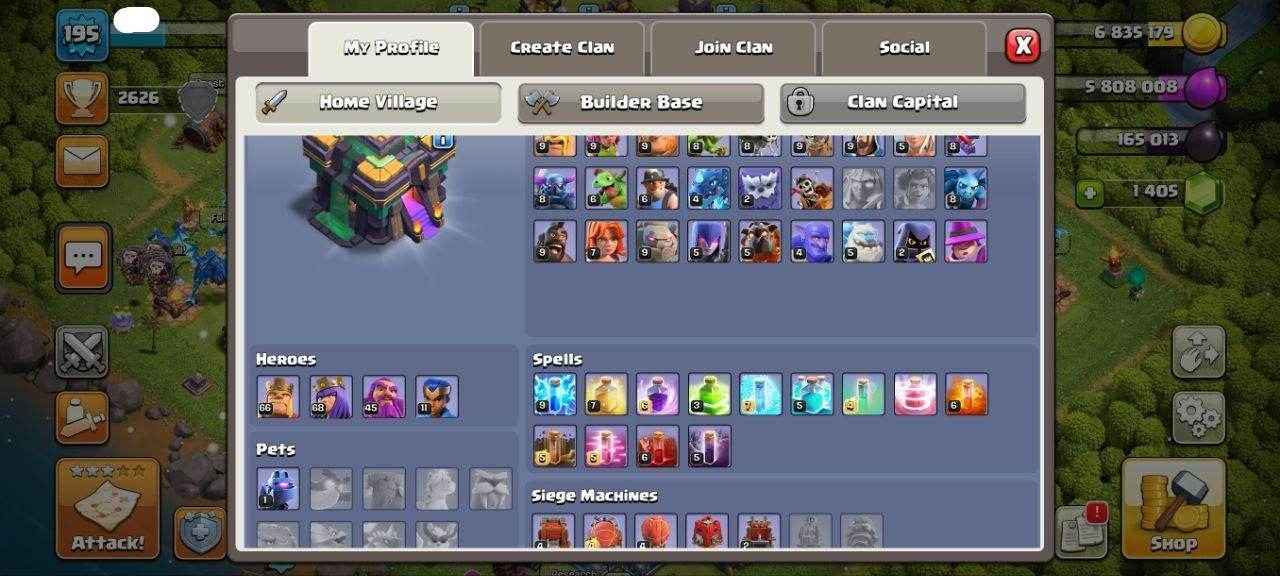 TH14 Level 195 KB66-AQ68 -GW45-RC11 - Quickgameshop