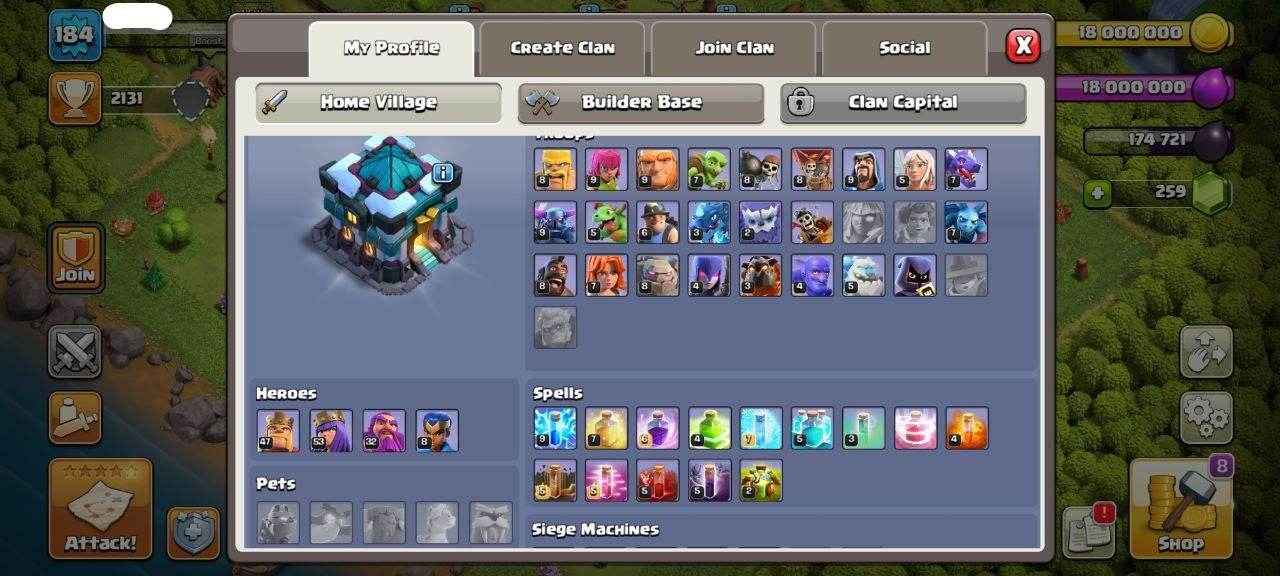 TH13 Level 184 KB47-AQ53 -GW32-RC8 - Quickgameshop