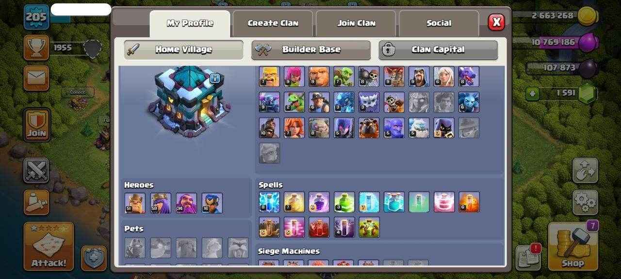 TH13 Level 205 KB51-AQ59 -GW34-RC16 - Quickgameshop