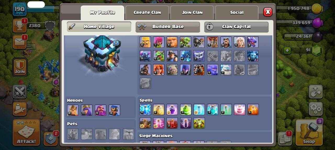 TH 13 COC ACCOUNT Level 190 KB32-AQ73 -GW16-RC14 - Quickgameshop