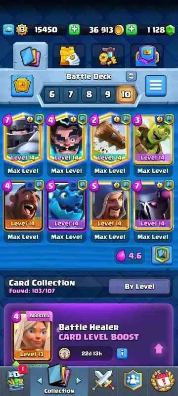 Cheap Clash Royale Account for Sale – 36K Gold, 1128 Gems, Level 13, 14/8 Cards, 29 Emotes! - Quickgameshop