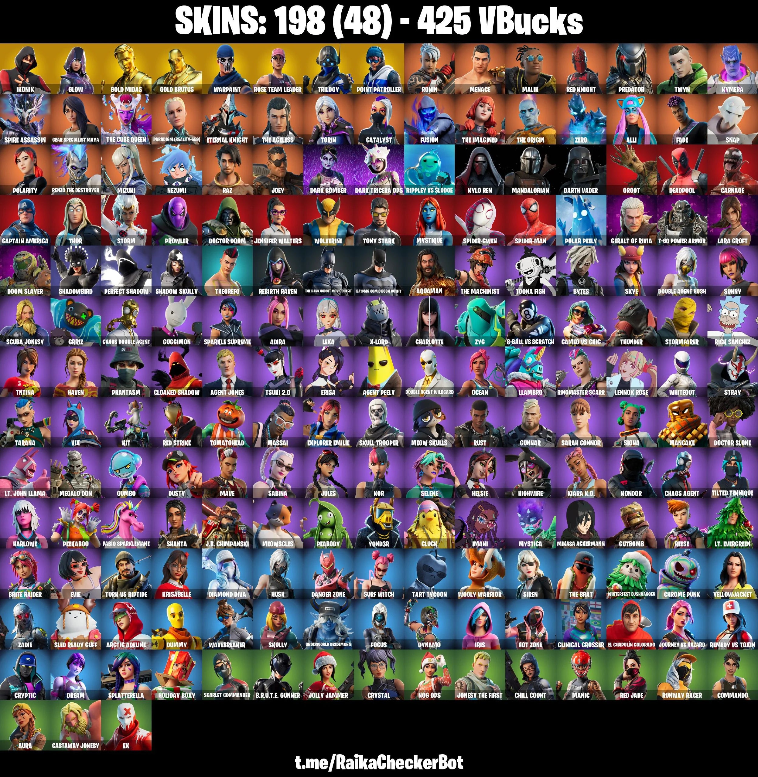 133 skins | PSN, XBOX, NINTENDO, PC | Malik