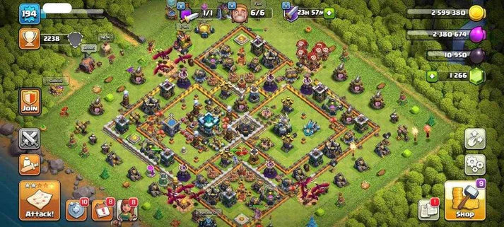 TH13 COC ACCOUNT Level 194 KB47-AQ55 -GW36-RC7