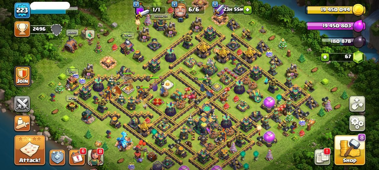 TH14 Level 224 Full Max COC account