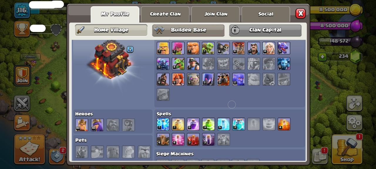 TH10 COC ACCOUNT Level 116 – Full Max